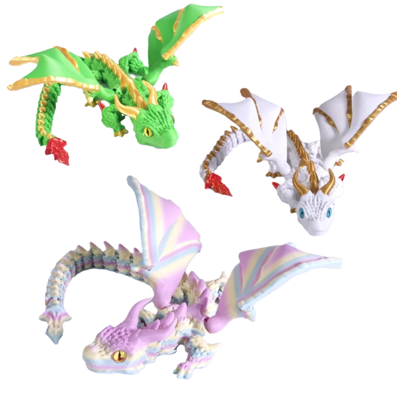 Dragon Wyvern imprimé en 3D avec ailes, modèle de Simulation, cadeau, Dragons articulés, Fidget Dragons, jouets d'ornements de bureau, nouvelle collection