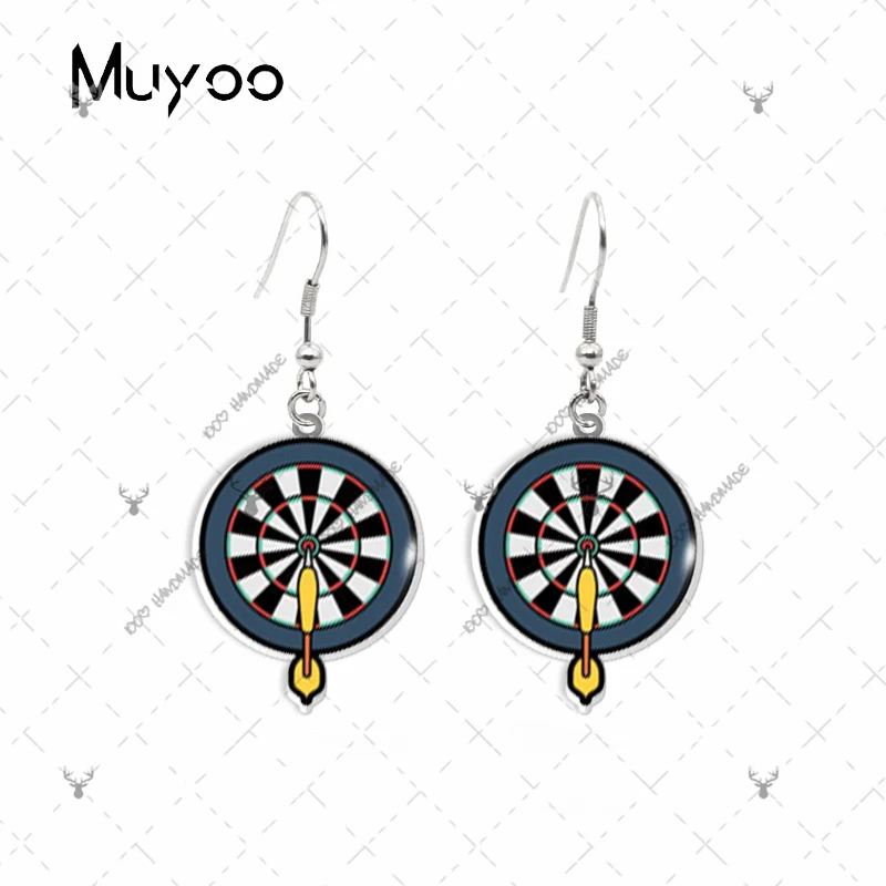 New Fashion Chess Darts Poker Cash Wallet Cartoon Epoxy Acrylic Resin Dangles Handmade Fish Hook Earrings