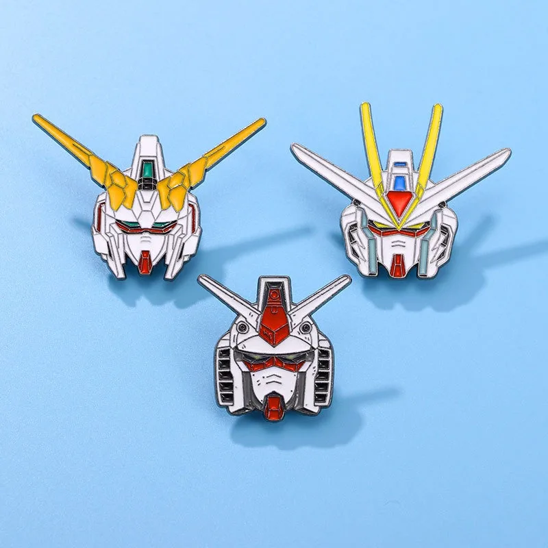 8PCS Anime Creative Mobile Warrior RX-78 Gundam Brooch Cartoon Unicorn Free Metal Badge Bag Gift for Friends - view 4