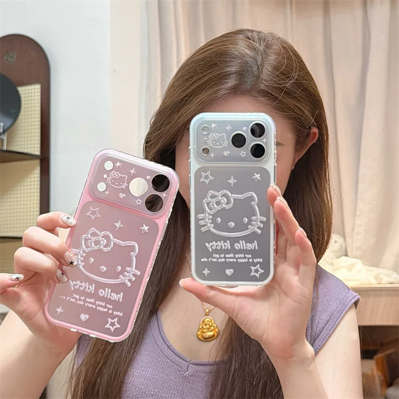 

Fashion iPhone case Hello Kitty Print Phone Case For IPhone 17 16 15 Pro Max Shockproof Protective Cover Cute Style funda iphone
