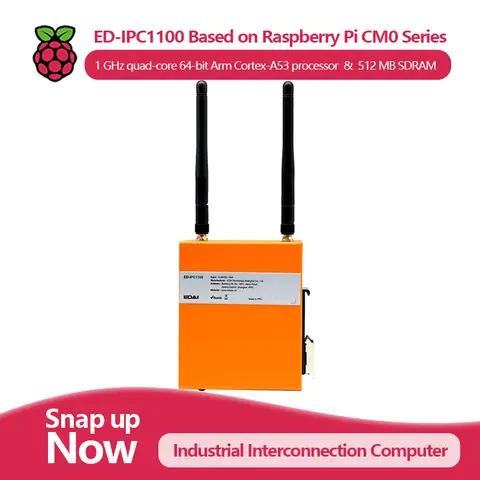 ED-IPC1100 Series Industrial Interconnection Computer Based on Raspberry Pi CM0, Optional 8 GB or 16 GB eMMC