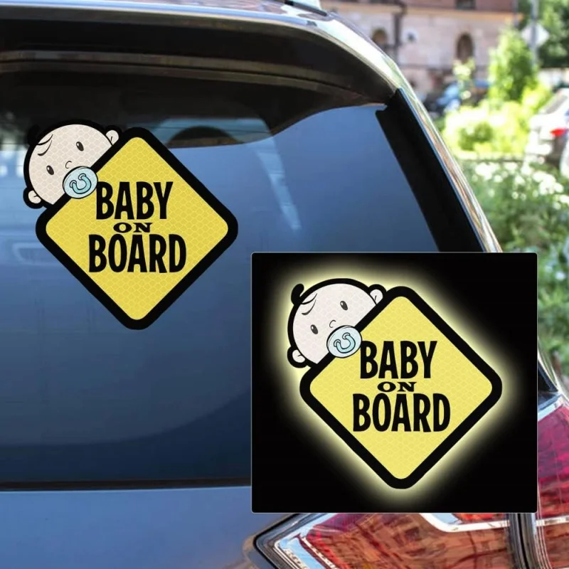 

Baby on Board Stickers Reflective Waterproof Sunscreen Baby Safety Warning Signs Decorative Accessories
