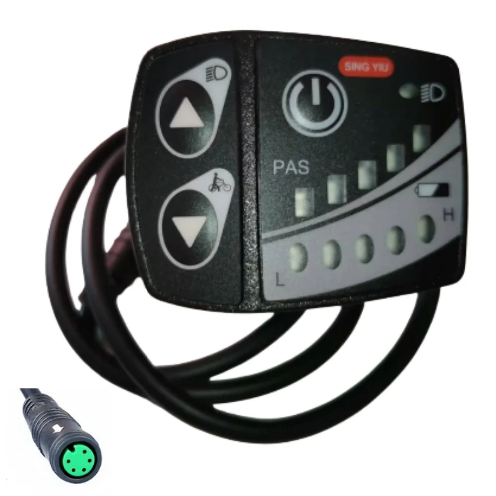 

Nulkomma Ebike LED Display Meter Sing YIU LED Control Panel 5-pin Female Connector Waterproof Electric Bike Speedometer
