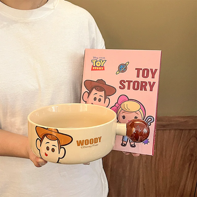 Toy Story Woody Jessie Buzz Lightyear Cute Cartoon 1000ML Instant Noodle Bowl Kawaii Ceramic Bowl Lovely Periphery Holiday Gifts