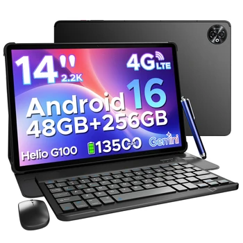DOOGEE Tab E3 Max 2 IN 1 Tablet PC Android 16 Gemini AI 14'' 2.2K Display 48GB(8+40) RAM 256GB ROM 13500mAh Battery Smart Pads