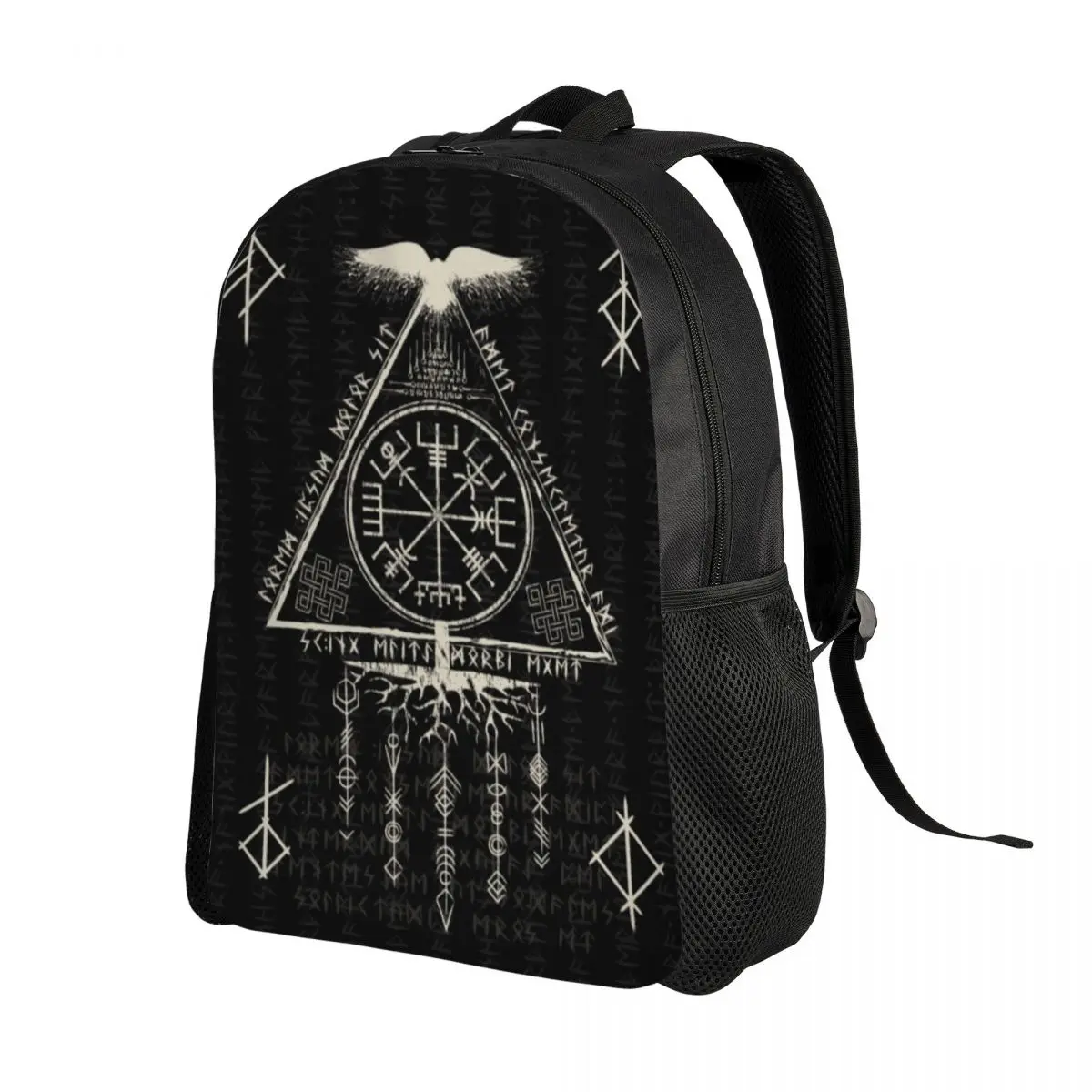Viking Rune Triangle Design And Norse Symbols 13 Backpack Daypack Large Capacity BookBag School Bag Shoulder Bags for Men Women
