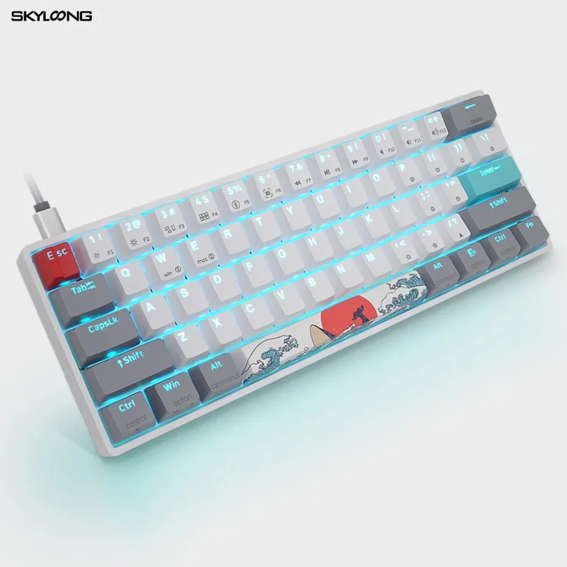 SKYLOONG new 60% hot swap RGB gk61 gaming mechanical keyboard with gateron switch