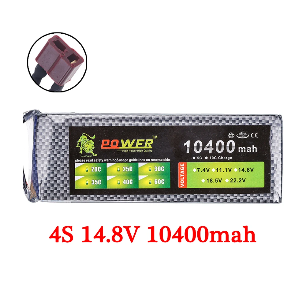 7.4v 11.1v 14.8v 22.2v 10400mAh Lipo Batterij Voor RC Quadrotor Drones Racewagen Boten Onderdelen 2s 3s 4s 6s Oplaadbare Batterij