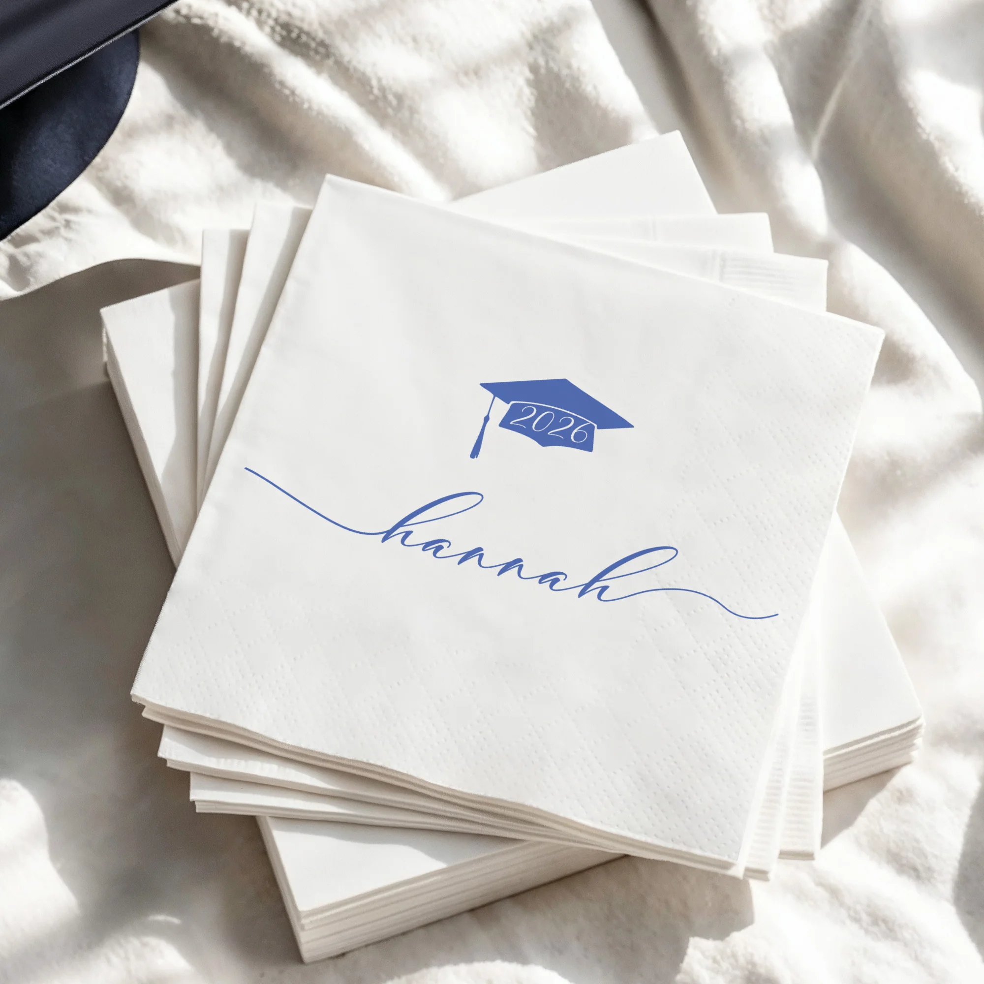 

Personalized Paper Napkins Disposable Custom Graduation Season Napkins of Your Text for Graduation party,student party,school