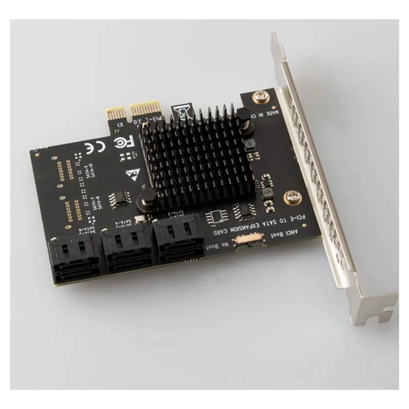 Placa de expansão PCI-E para SATA3.0 de 6 portas Adaptador de mesa de 6 Gbps para discos rígidos de estado sólido e mecânicos