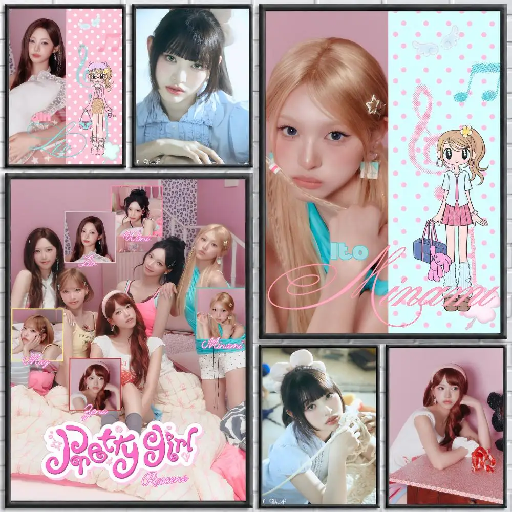 Idol Group rescene Poster Self-adhesive Art Waterproof Paper Sticker Coffee House Bar Room Wall Decor