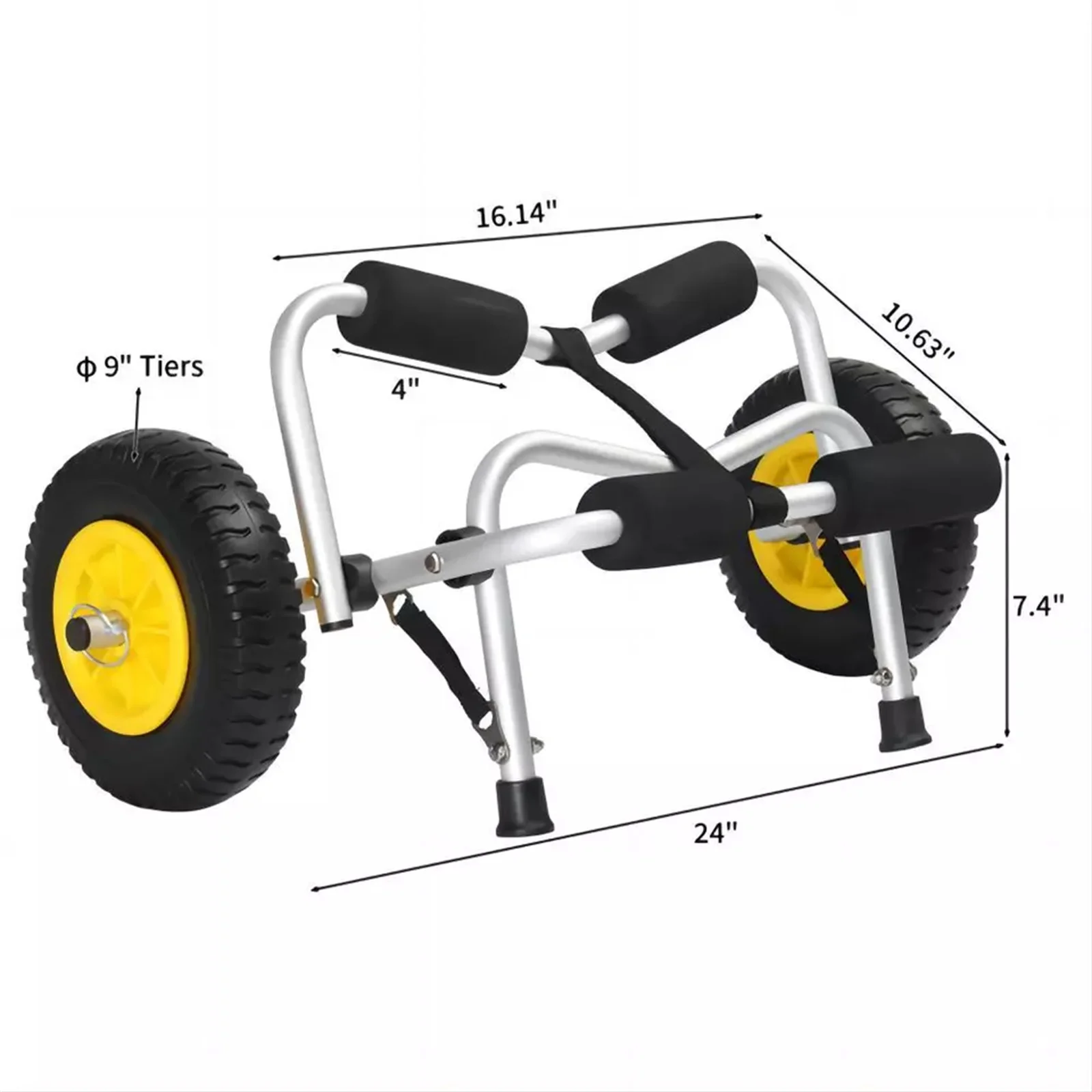 Opvouwbare Kajakboot Kano Dolly Cart Trailer Carrier Trolley Massieve Band