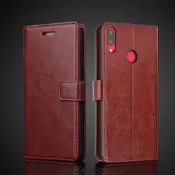 Card Holder Cover Case for Huawei Y7 2019 / Y7 Prime 2019 Pu Leather Flip Cover Retro Wallet Phone Case Business Fundas Coque