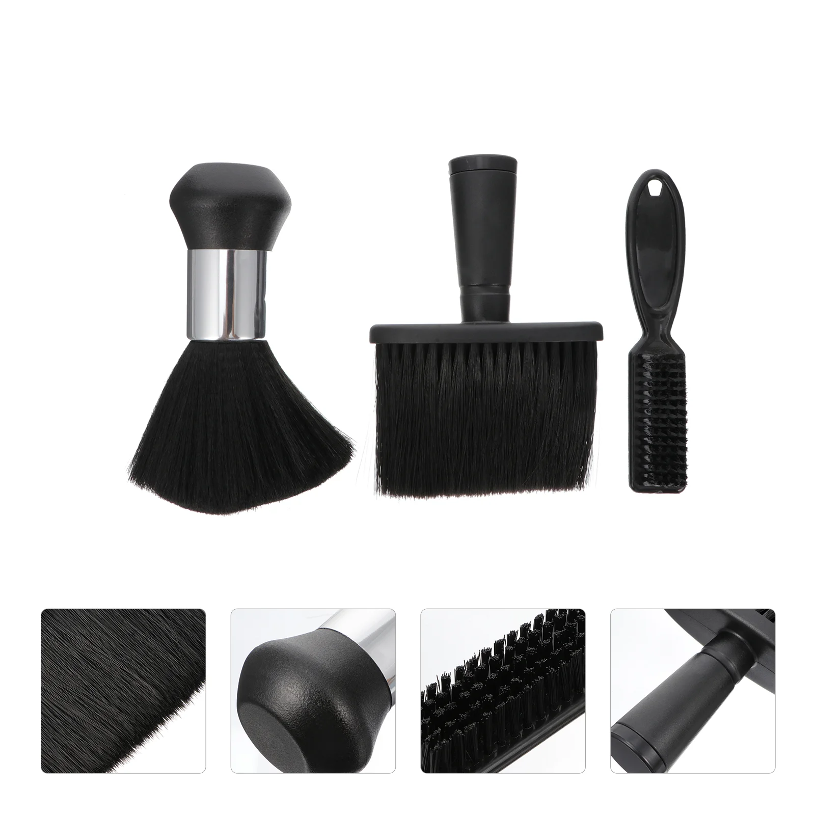 

3 Pcs Hair Styling Tools Broken Brush Hairdressing Clipper Neck Duster Kit for Men