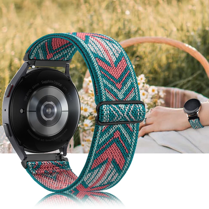 Nylon strap For Samsung Galaxy watch 5/5 Pro/4/classic/Active 2/Gear S3 Adjustable Elastic bracelet Amazfit GTS/2/3/2e/GTS2 mini