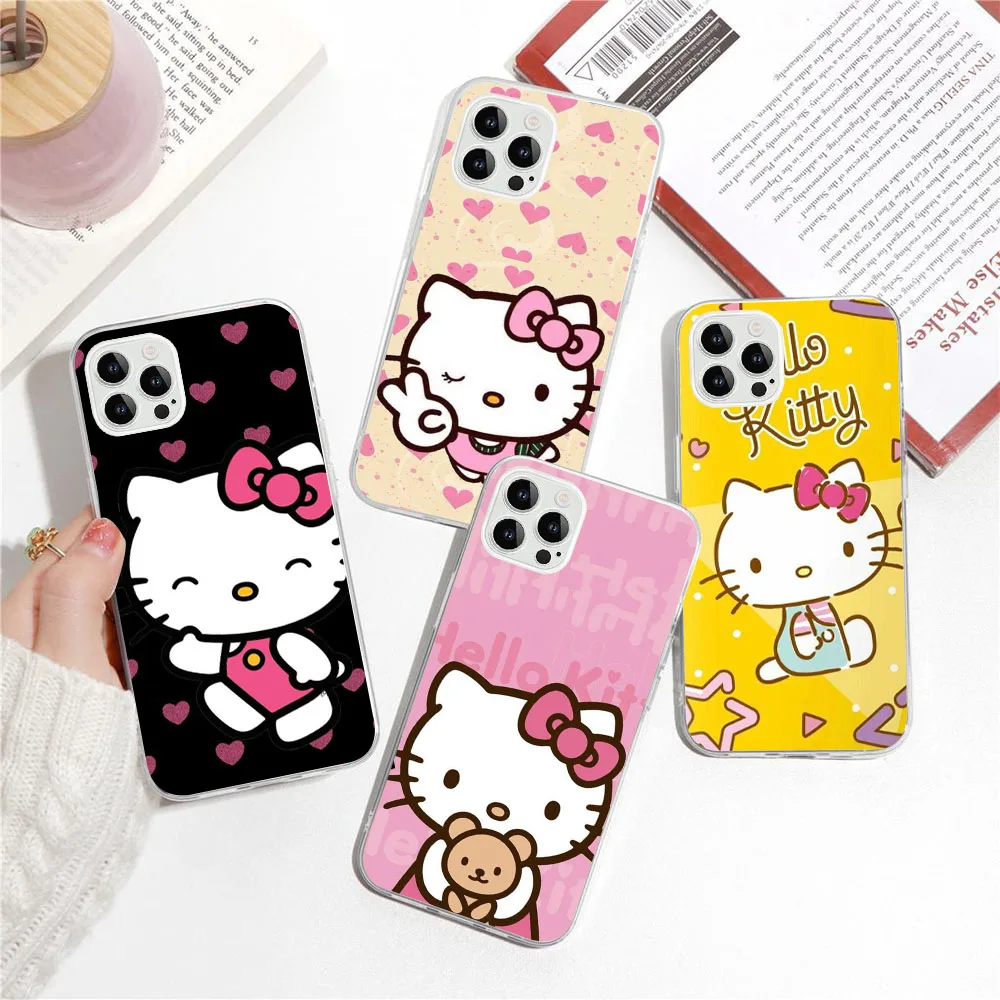 SK-34 Hello Kitty Silicone Case For Tecno POP 4 AIR 5 5P Camon 15 16 17 17P 18 18T 18P 18i 19 Premier Neo Pro