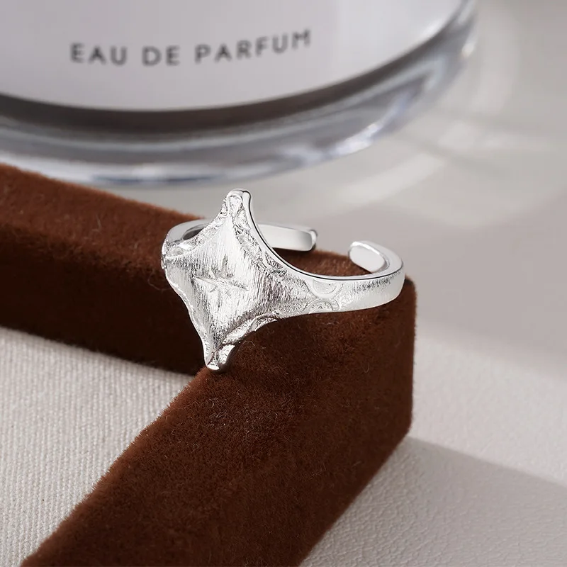 

925 Sterling Silver Sanding Star Stackable Rings For Women Luxury Jewelry Wedding Engagement Accessories Jewellery