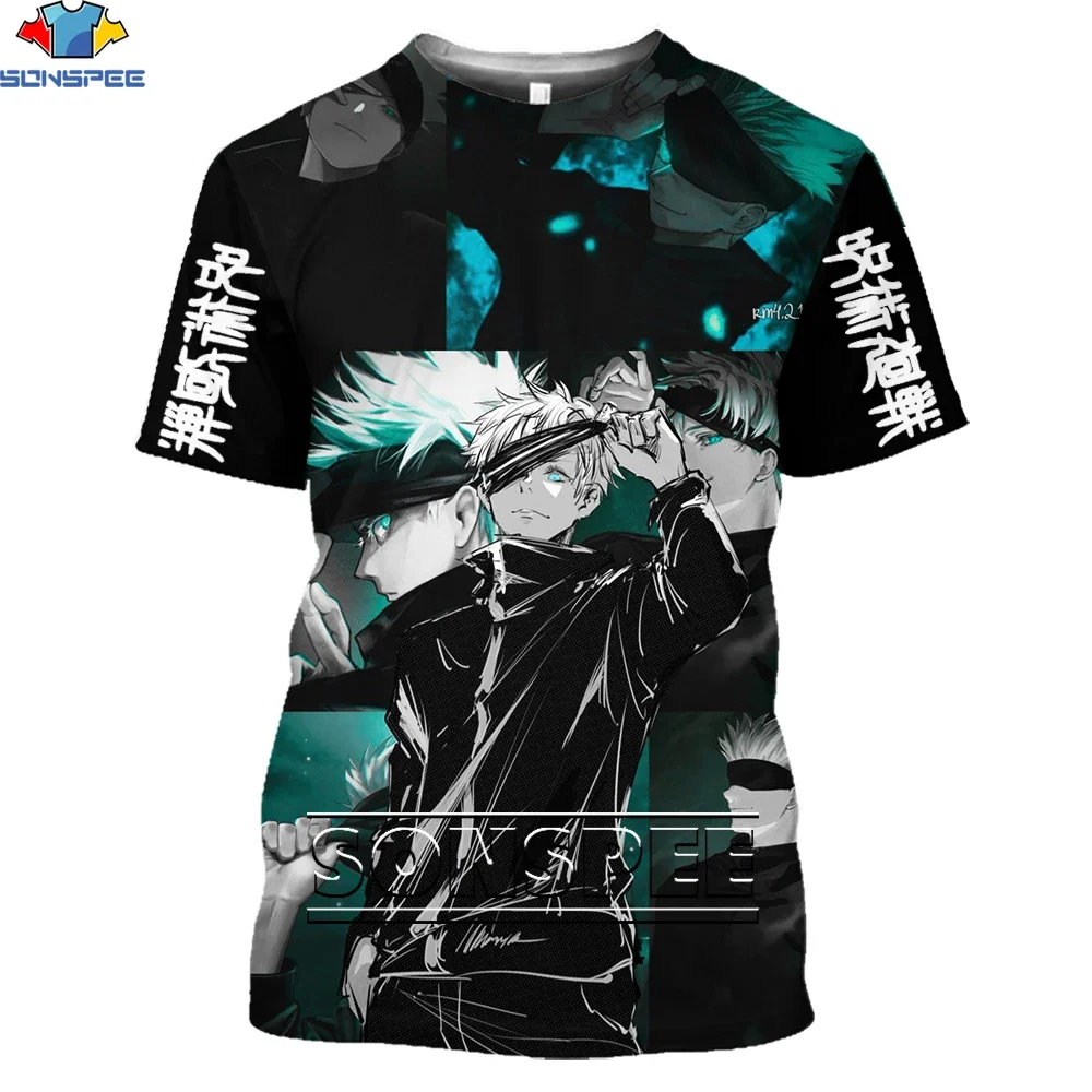 Hot 3D Print Anime Jujutsu Kaisen Gojo Satoru T Shirt Summer Design Custom Short Sleeve Cartoon Harajuku Oversize Casual Top