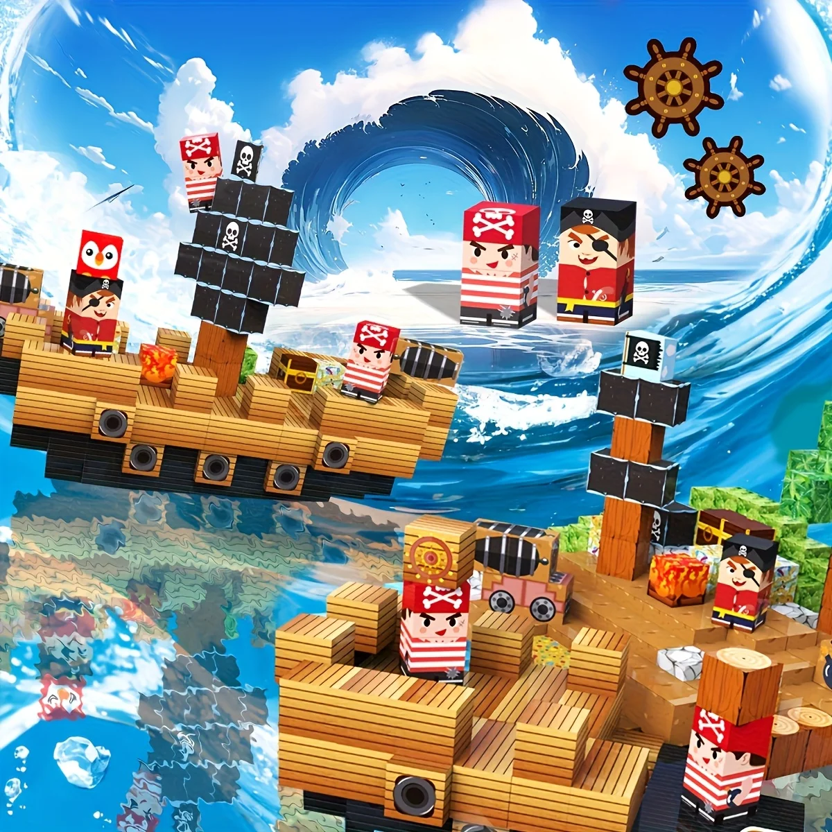 Blocos de construção magnéticos, brinquedos educativos para meninos e meninas, ímãs de empilhamento para crianças, natal, presentes de halloween, cor aleatória