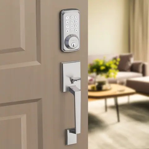 ZOMOSS Akıllı Tuş Takımı Kapı Kilidi Seti - İki Kapılı Düğme Dokunmatik Parmak İzi Şifre Kilidi-Anahtarsız Giriş Kapı Kilidi, Anahtarlı Giriş