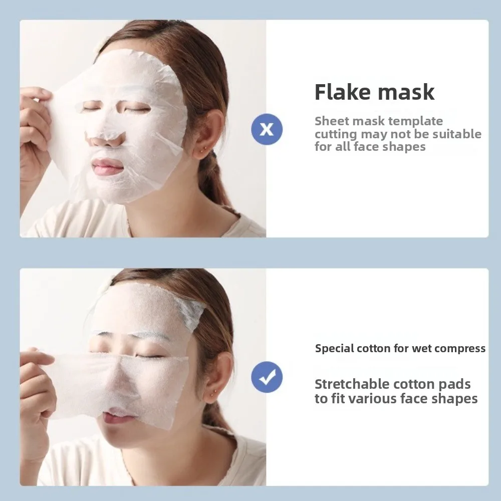 200 unids/bolsa almohadillas de algodón húmedo premaquillaje desechables almohadillas de eliminación de maquillaje transpirables de doble cara papel de máscara para limpieza y húmeda
