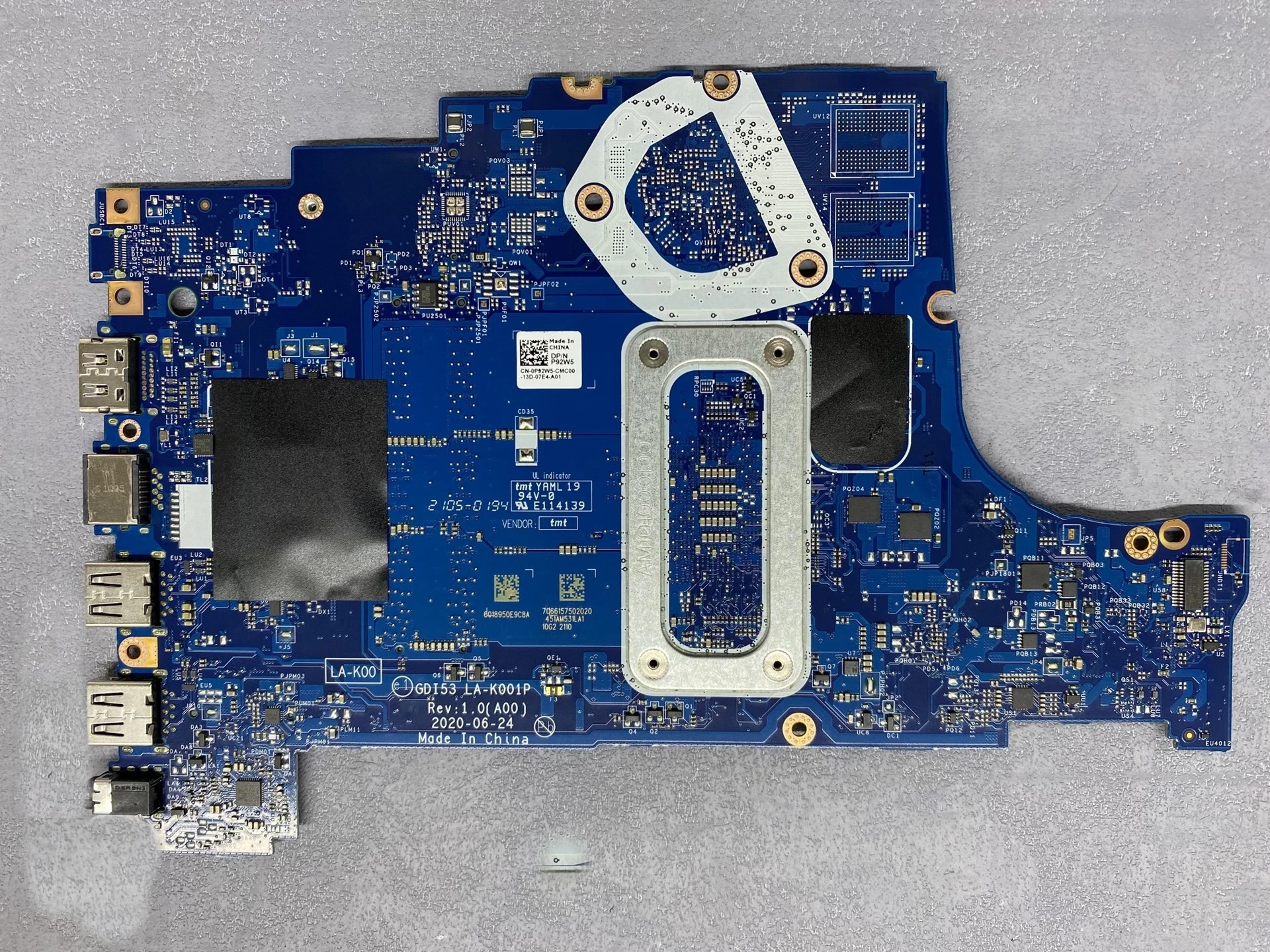 Original For Dell 3501 3505 5575 3305 Notebook Mainboard LA-K001P 05HPX6 0P92W5 00VPNP 05HPX6 YM3050 YM3450 Laptop Motherboard