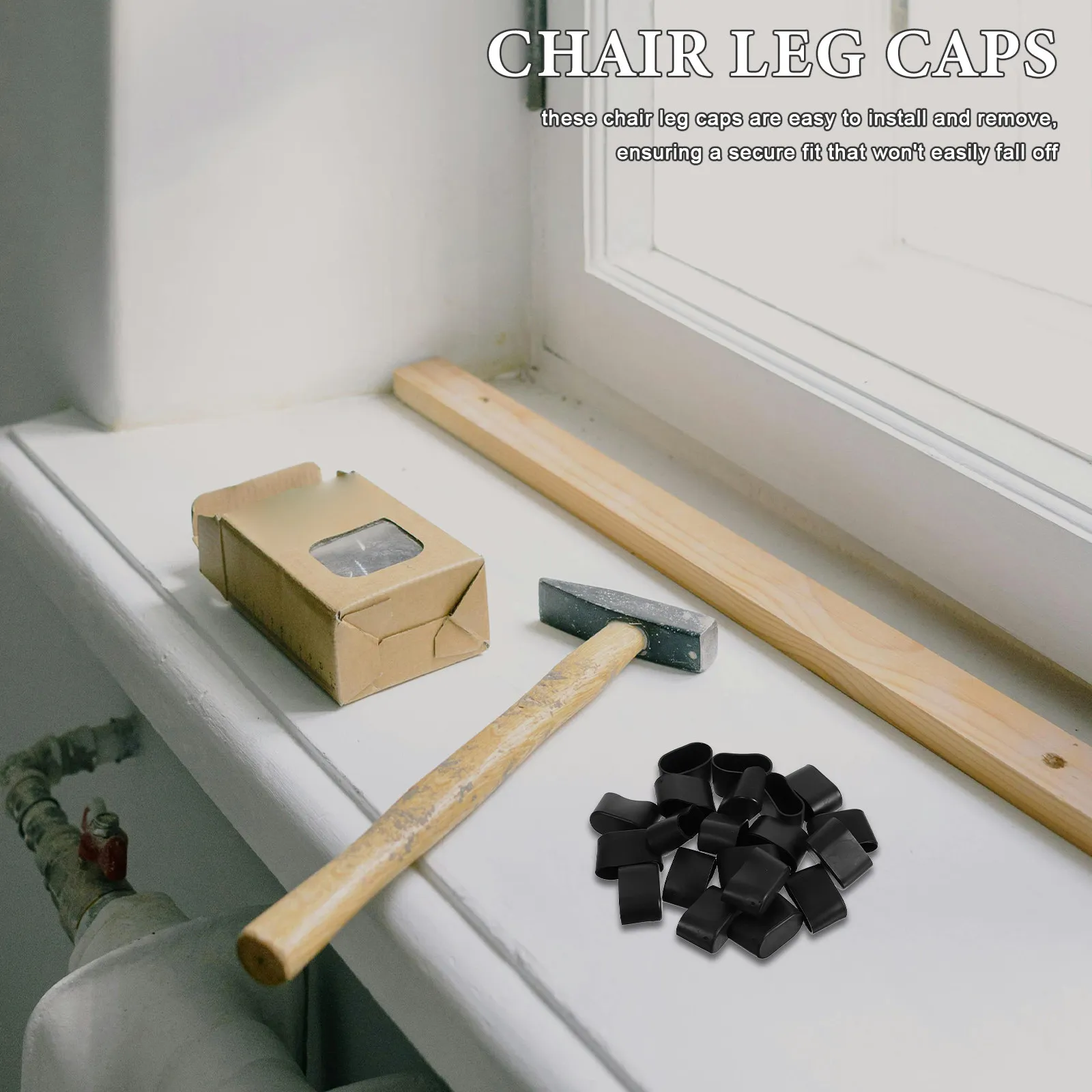 20Pcs Oval Chair Leg Caps Easy Install Removable Plastic Floor Protectors for Furniture Legs Hardwood Protection Chair Table
