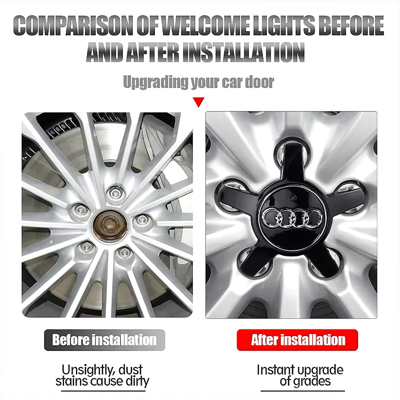 4Pcs Car Tire Wheel Hub Center Cover Badge Decoration Set Car Accessories For Audi series A1 A3 A4 A4L A5 Q5 A6L A7 A8L R8 TT S6