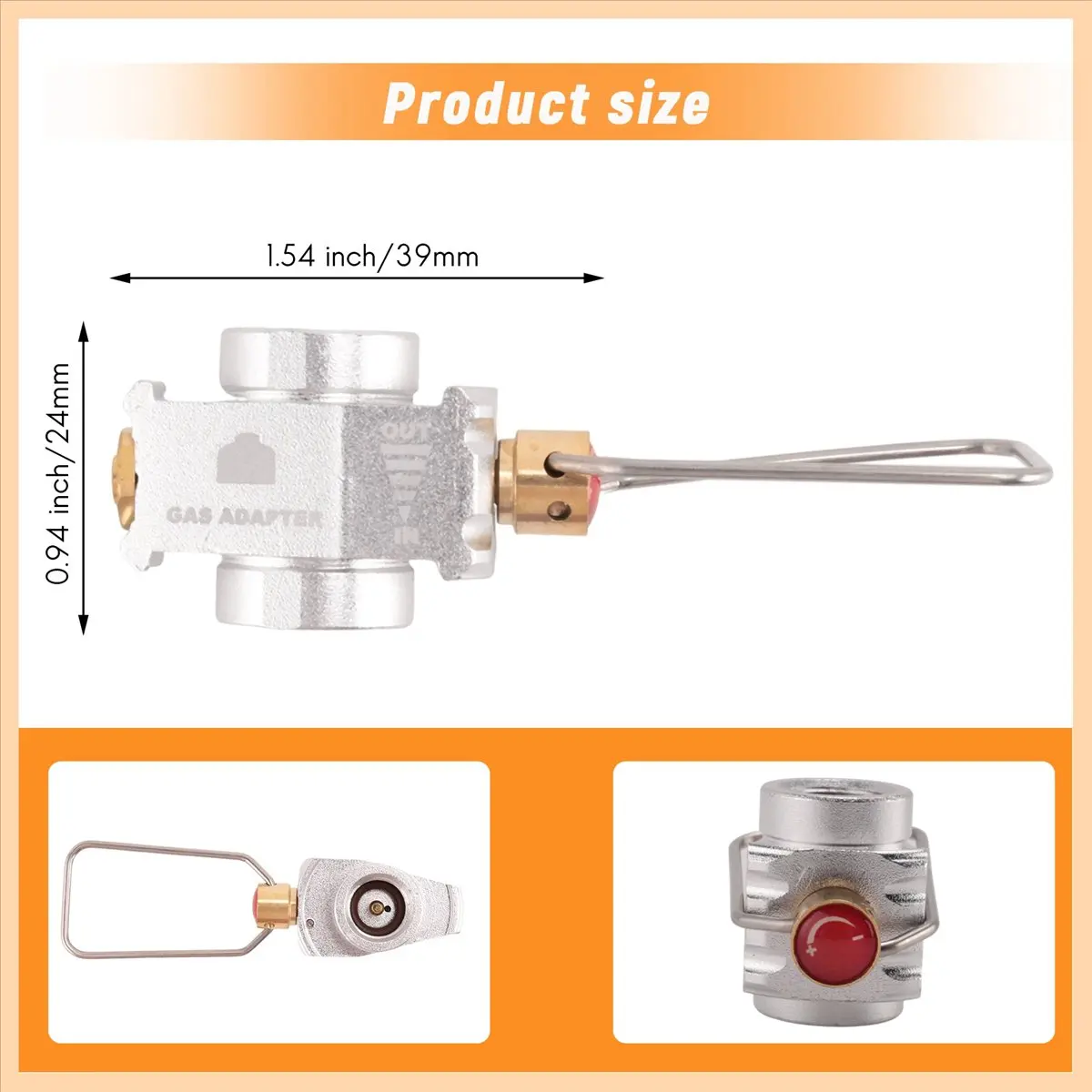 

Адаптер-конвертер для газовых баллонов BABQ Camping Gas Saver Plus, переходник для заправки плоских баллонов, серебристый