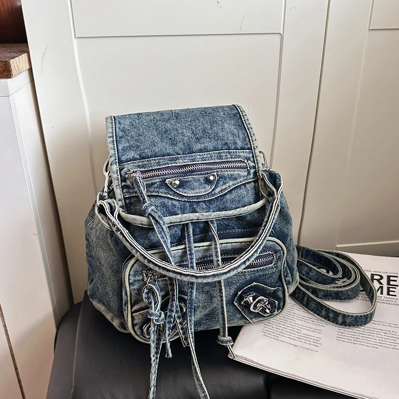 Anti Theft Zipper Women Backpack 2026 Motorcycle Shoulder Jecket Bag Travel Large Backpack Fashion Ladies Bagpack School Bags