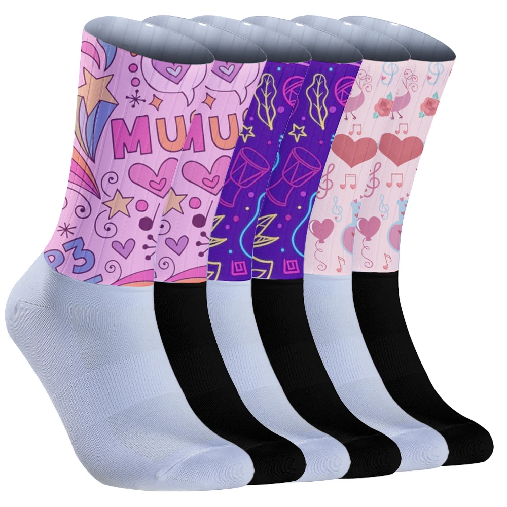 6pair Colorful  Straight Socks Male Mens Women Autumn Stockings Polyester Harajuku cycling socks