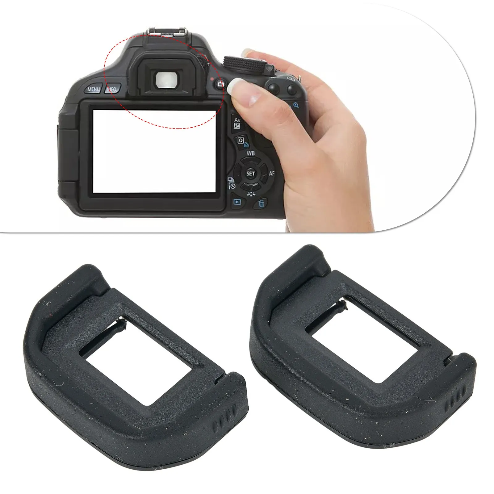 Kit Eyecup Cover Rubber Plastics Accessories Repalcement For Canon 600D 500D 300D Viewfinder Eyepiece 2pcs          New