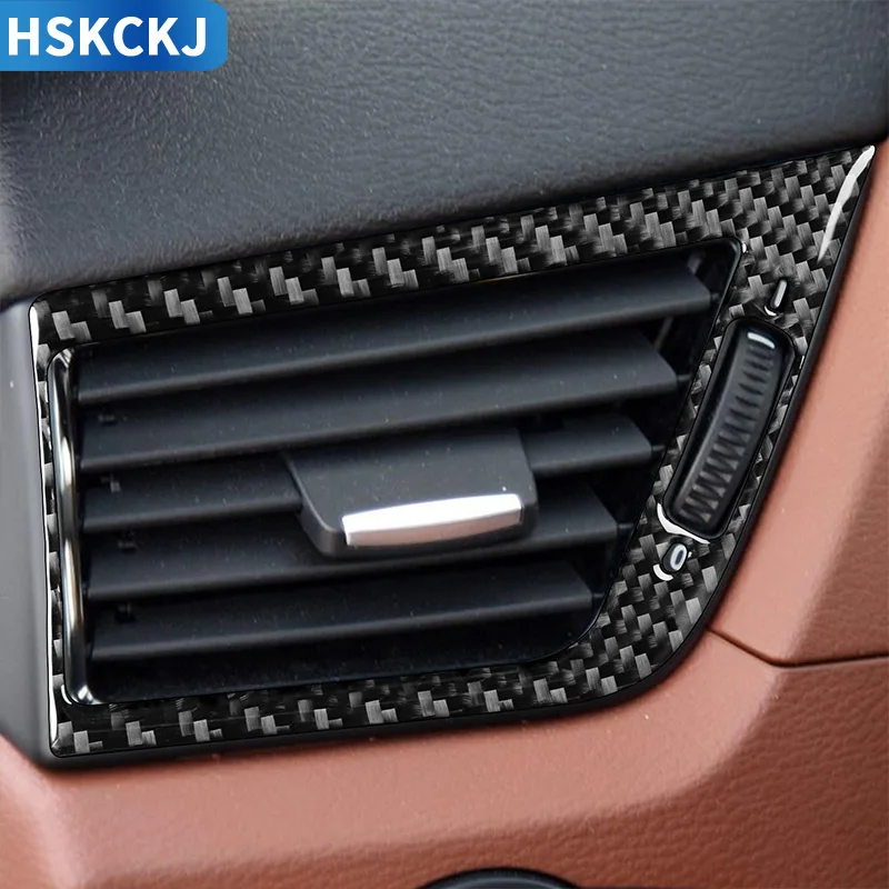 Carbon Fiber Car Accessories Interior Both Sides Air Conditioning Vents Outlet Decoration Styling For BMW X1 E84 2013 2014 2015