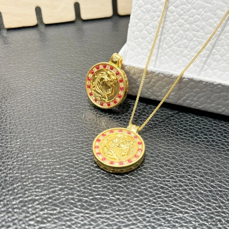 

Круглый кулон LABB из настоящего золота 18 карат, золото Au750, инкрустированное белым камнем Bekmassar, ожерелье, кулон, женский бутик ювелирных изделий, подарок