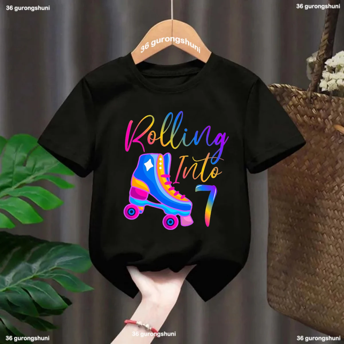 Colorful Rolling Into 3th/4th/5th/6th/8th/9th/10th/11/Th/12/Th/13th Print Tshirt Girl Birthday Gift Kids Clothes Kawaii T Shirt