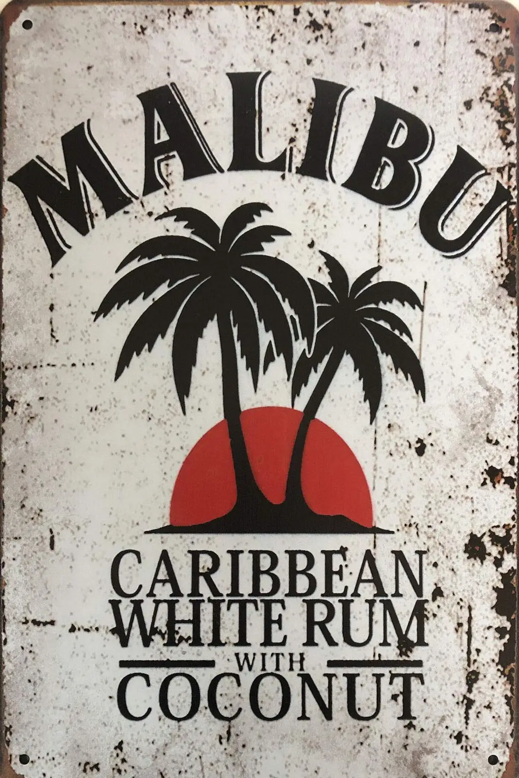 AMELIA SHARPE Metal Sign Malibu Rum tin Sign Vintage Bar Man cave Garage Kitchen Home Wall Decoration Art Sign 12 X 8 Inch