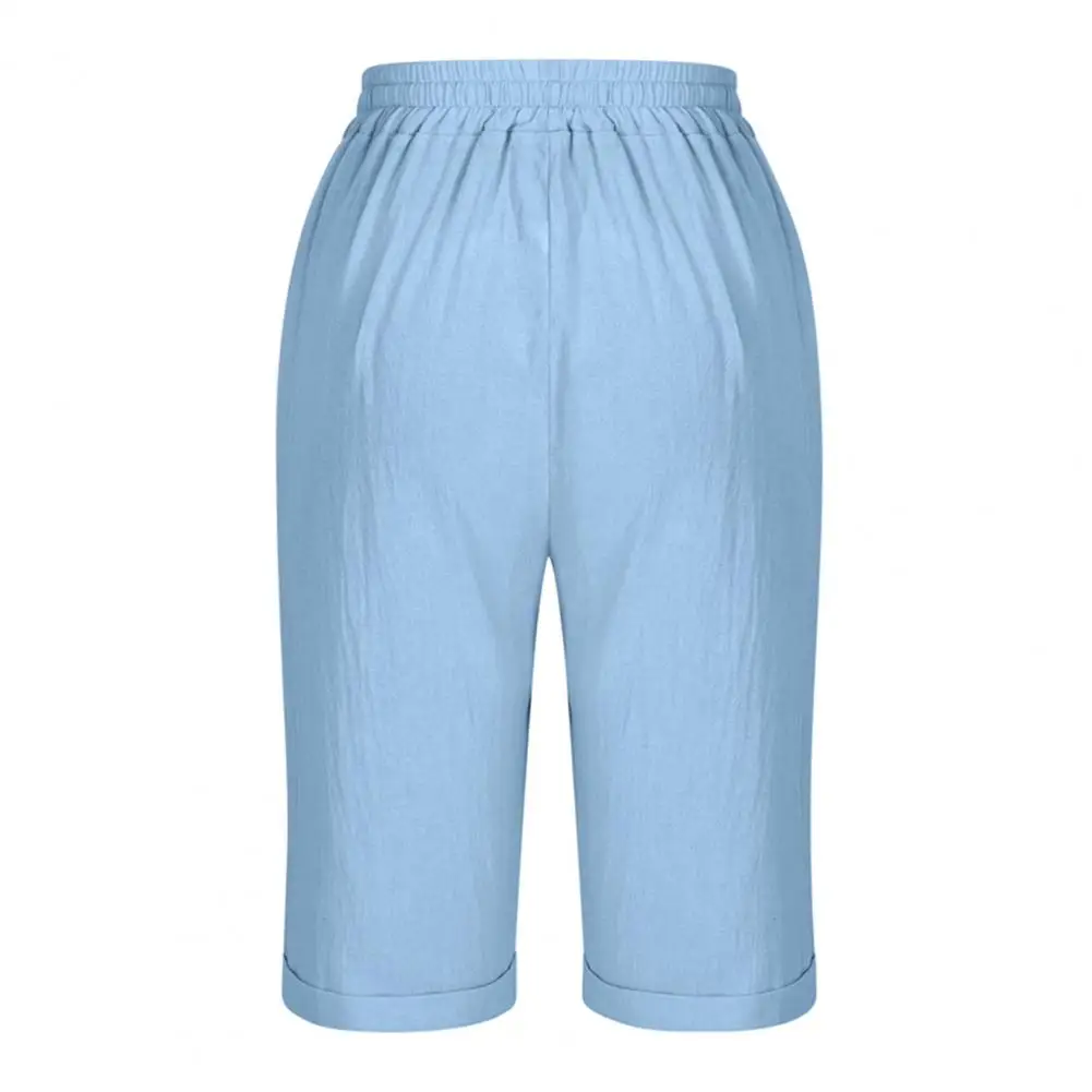 Pantalones de salón holgados para mujer, pantalones cortos elegantes de verano, pantalones deportivos con bolsillos ajustables en la cintura para una comodidad informal