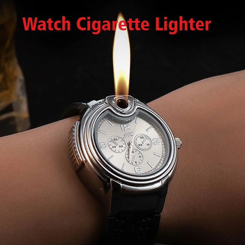 

Watches Lighter Metal Quartz Watch Cigar Ignifier Smoke Windproof Open Flame Inflatable Cigarette Lighters & Smoking Accessories