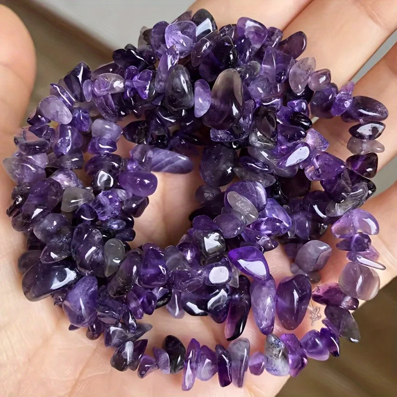 5-8mm Natürliche Amethyst-Aquamarin-Freiform-Chip-Perlen, unregelmäßige lose Kieselsteine für Schmuckherstellung, DIY-Armband-Zubehör – Detail 4