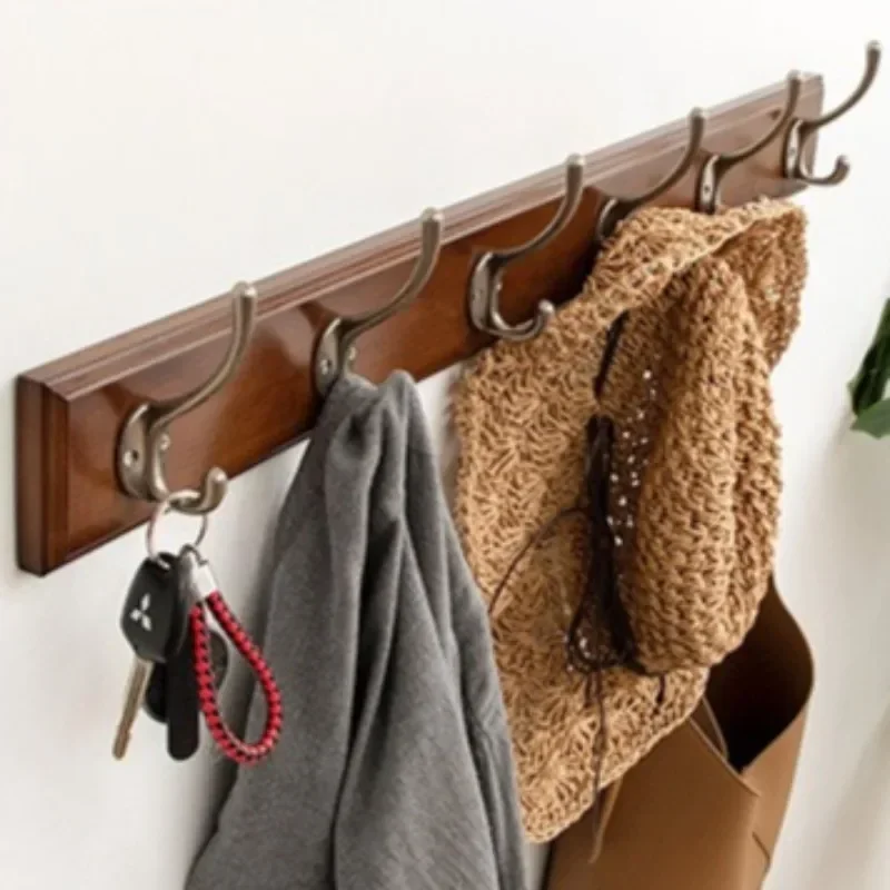 Bamboo Imitation Wood Wall Clothes Hanger Luxury Retro Clothing Storage Organizer Coat Racks Bedroom Living Room Furniture