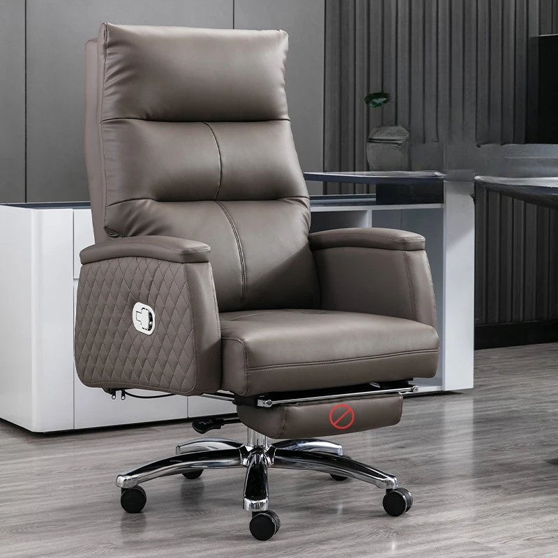 Leather Office Chair Posture Recliner Relaxing Chaise Longue Cheap Desk Rotating Chairs Living Room Sedie Ufficio Armchairs Bed