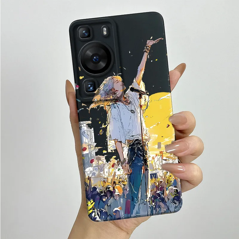 For Huawei P60 / P60 Pro Phone Case LNA-LX9 MNA-LX9 Soft Silicone Sweet Painted Protective Back Cover Shell Cute Printed Funda