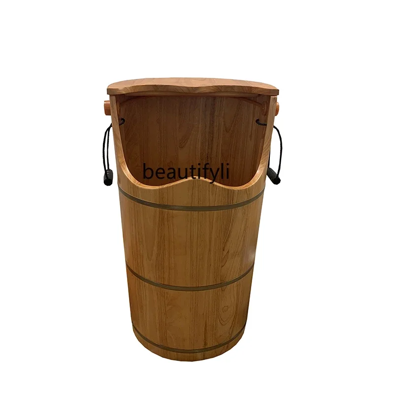 Special Foot Bath Barrel Oak Foot Wash Headband Fumigation High and Low Customized Solid Wood Foot Barrel