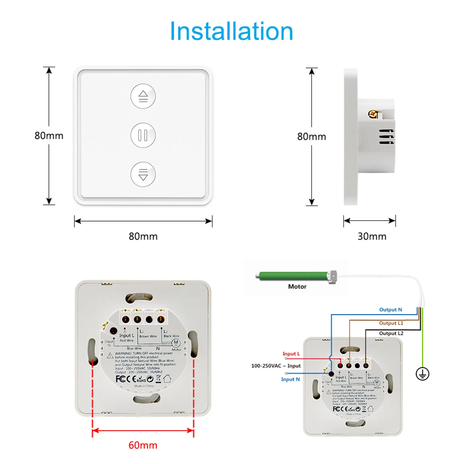 Interruptor de cortina WiFi UE para persianas, persiana enrollable motorizada, aplicación Tuya, temporizador, Google Home, Alexa, Echo, Control por voz, automatización del hogar