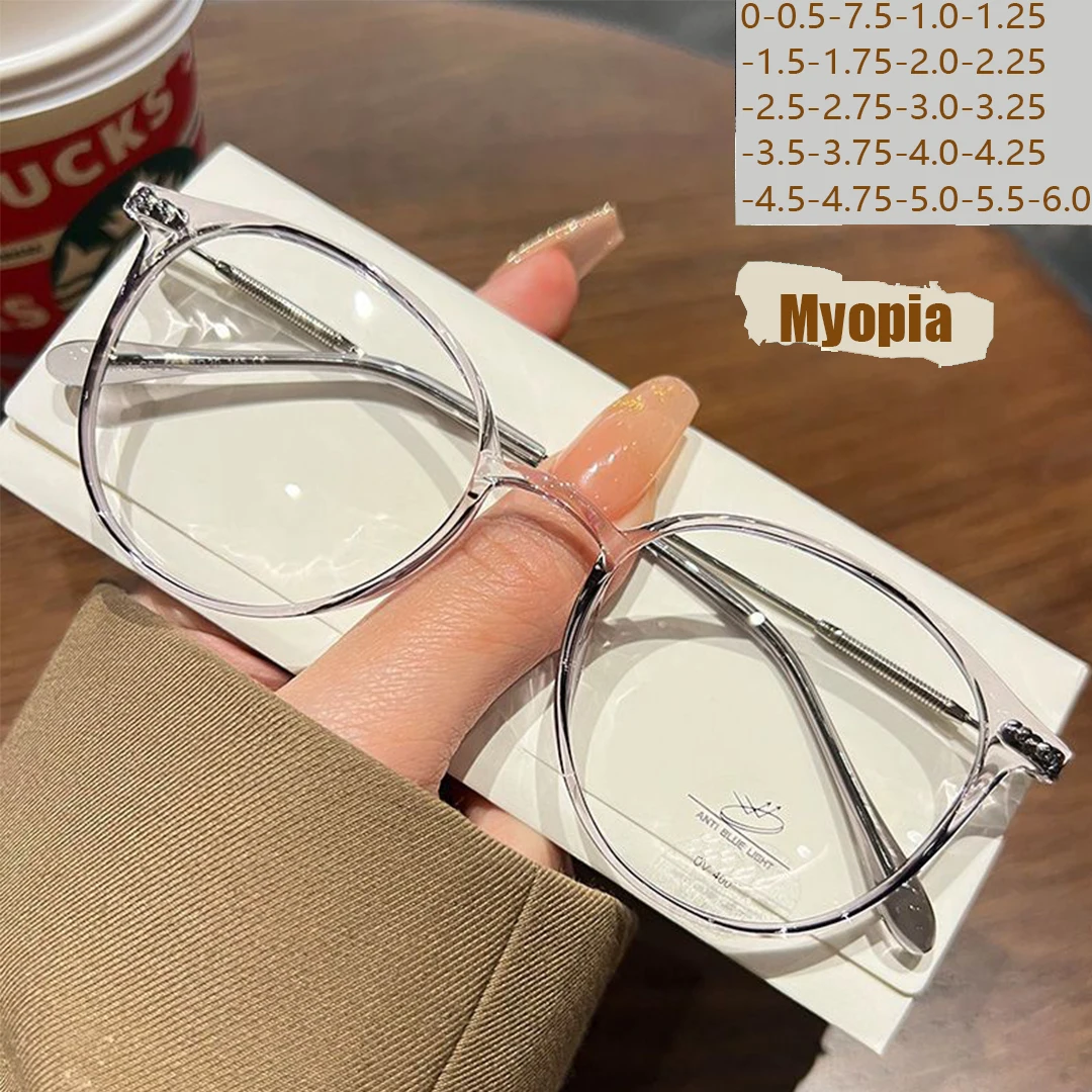 Anti-Blaulicht-Brille für Damen, Myopie-Brille, niedliches, modisches und elegantes Gesicht mit kleinem, rundem Gesicht 9531