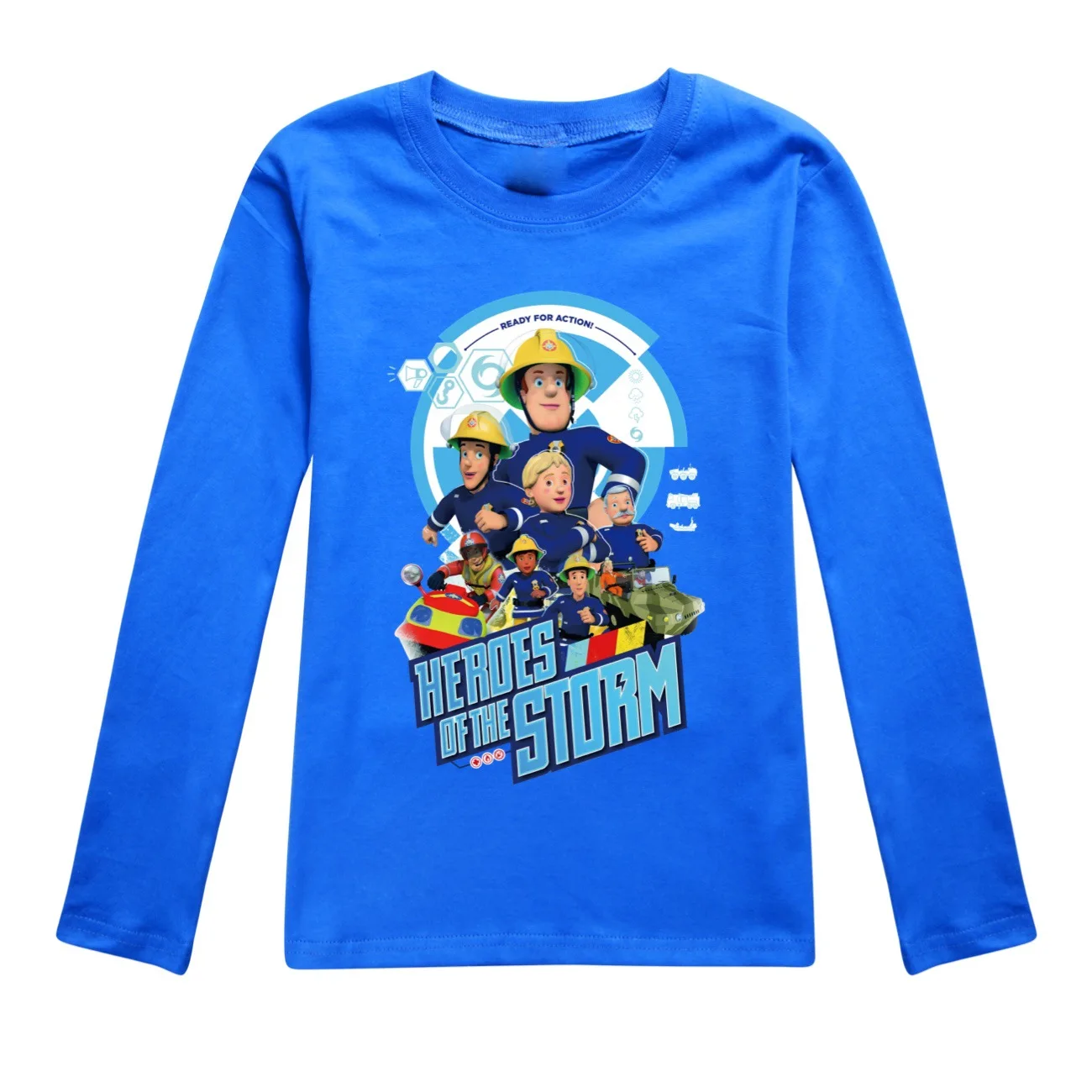 FIREMAN SAM T-shirt Kids Autumn Clothes Boys Cartoon Firefighter T Shirt Baby Girls Long Sleeve Loose Tops Children\'s Clothing