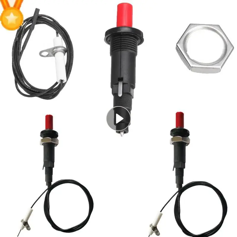 2 Sets Push Button Piezo Ignitor With Cable Spark Ignition Kit Oven Stove BBQ Camping Hiking Outdoor Kitchen Lighters Appliance