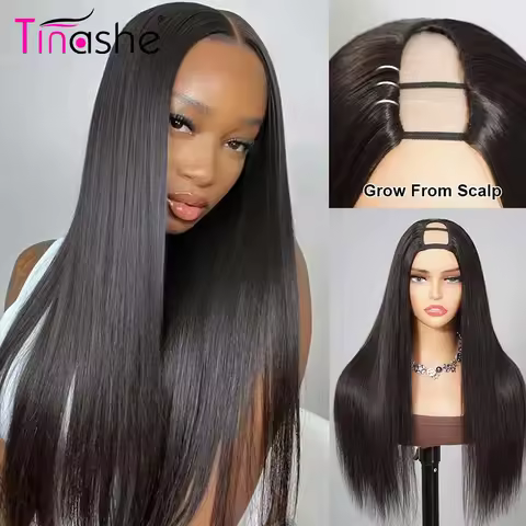 Tinashe Straight Human Hair U Part Wigs &amp; V Part Wigs Beginner Friendly Clip &amp; Go Scalp Look 180%