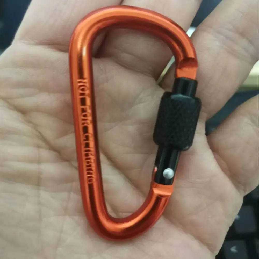 Multi Colors Aluminum Alloy Carabiner Safety Buckle Keychain with Lock Climbing Button D-shape Carabiner Camping Hiking Hook