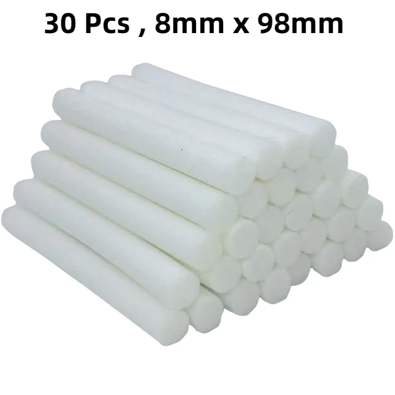 30 Pcs/Pack Humidifier Filter Cotton Refill Travel Mini Humidifier Filters Sticks Car Humidifier Replacement Parts